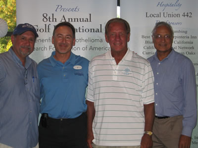 District Council 16 Organizer John Ferruccio, MesoRFA Board Members Jerry Neil Paul and Jim Kellogg, and Chairman of the Medical Advisory Board Dr. Parkash Gill.